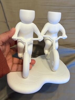 Cycling couple air plant holder / shelf decor